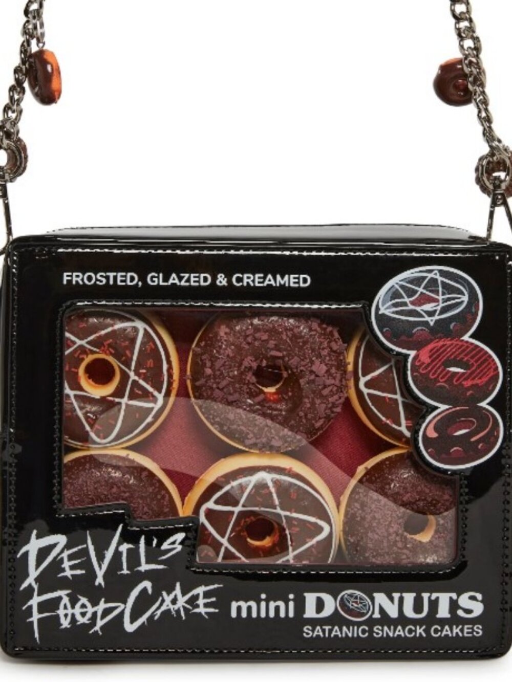 Novelty Devil's Food Cake Mini Donuts Satanic Snack Cakes Bag/Crossbody/Purse